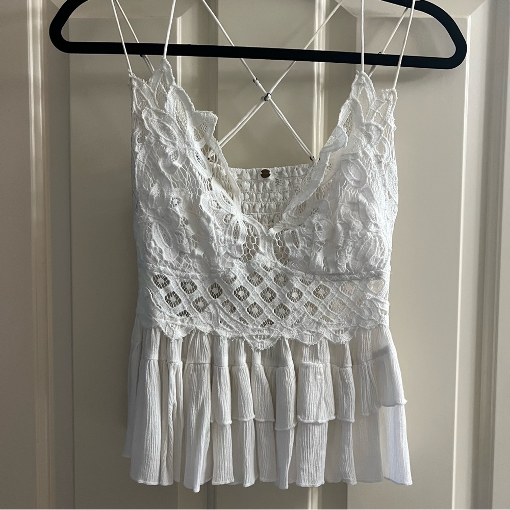 Free People White Crop Top